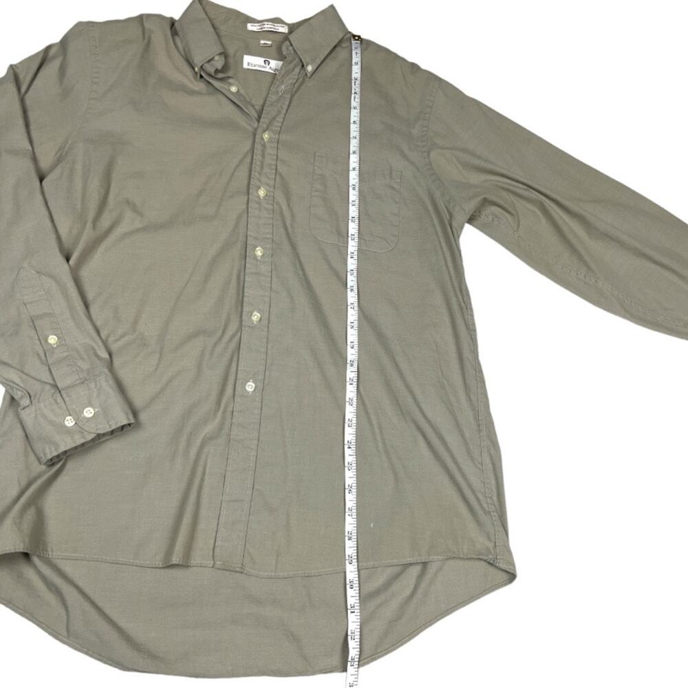 Etienne Aigner Button Down Shirt Tan Brown Long Sleeve Collared Men's 16.5 34/35 - Picture 4 of 9